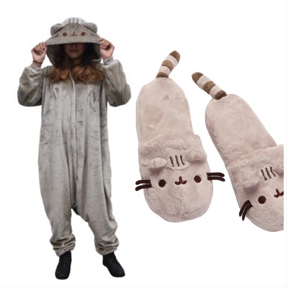 Pusheen Cozy Bundle! (one-piece and slipper set)